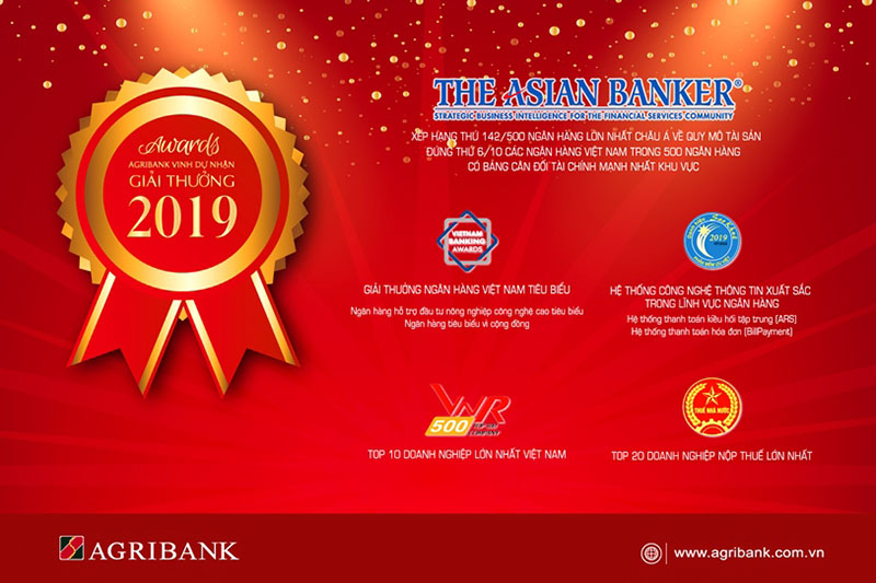 Agribank vinh danh ở nhiều giải thưởng trong nước và quốc tế